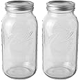 Ball - 64oz Mason Jars with Lids & Bands 2-Pack Half Gallon Mason Jars Clear Glass for Kitchen Storage & Canning for Herbs, Jelly, Jams, and Spices