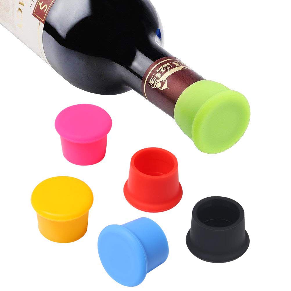 Vicloon Bottle Stopper, 6 Pcs Wine Bottle Caps Reusable Silicone Stopper Cap,Keep Flesh for Wine Beer Champagne Alcohol Sparkling Wine