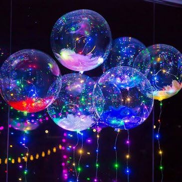 Party Chrismas Wedding Decor Balloon, Luminous Glow Led Transparent Balloon Flashing Colorful Light For Halloween Christmas Birthday New Year Party Decoration Layout-6pcs