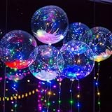 Party Chrismas Wedding Decor Balloon, Luminous Glow Led Transparent Balloon Flashing Colorful Light For Halloween Christmas Birthday New Year Party Decoration Layout-6pcs