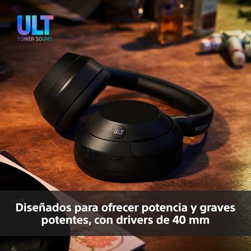 Sony ult wear, fones de ouvido bluetooth sem fio com som ult power, graves profundos definitivos, cancelamento de ruído, qualidade de chamada cristalina, bateria com duração de até 30 horas, ios e android, cinza floresta