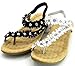 Women's New Gladiator Rhinestone Flower T-Strap Flat Sandal Thong Shoes