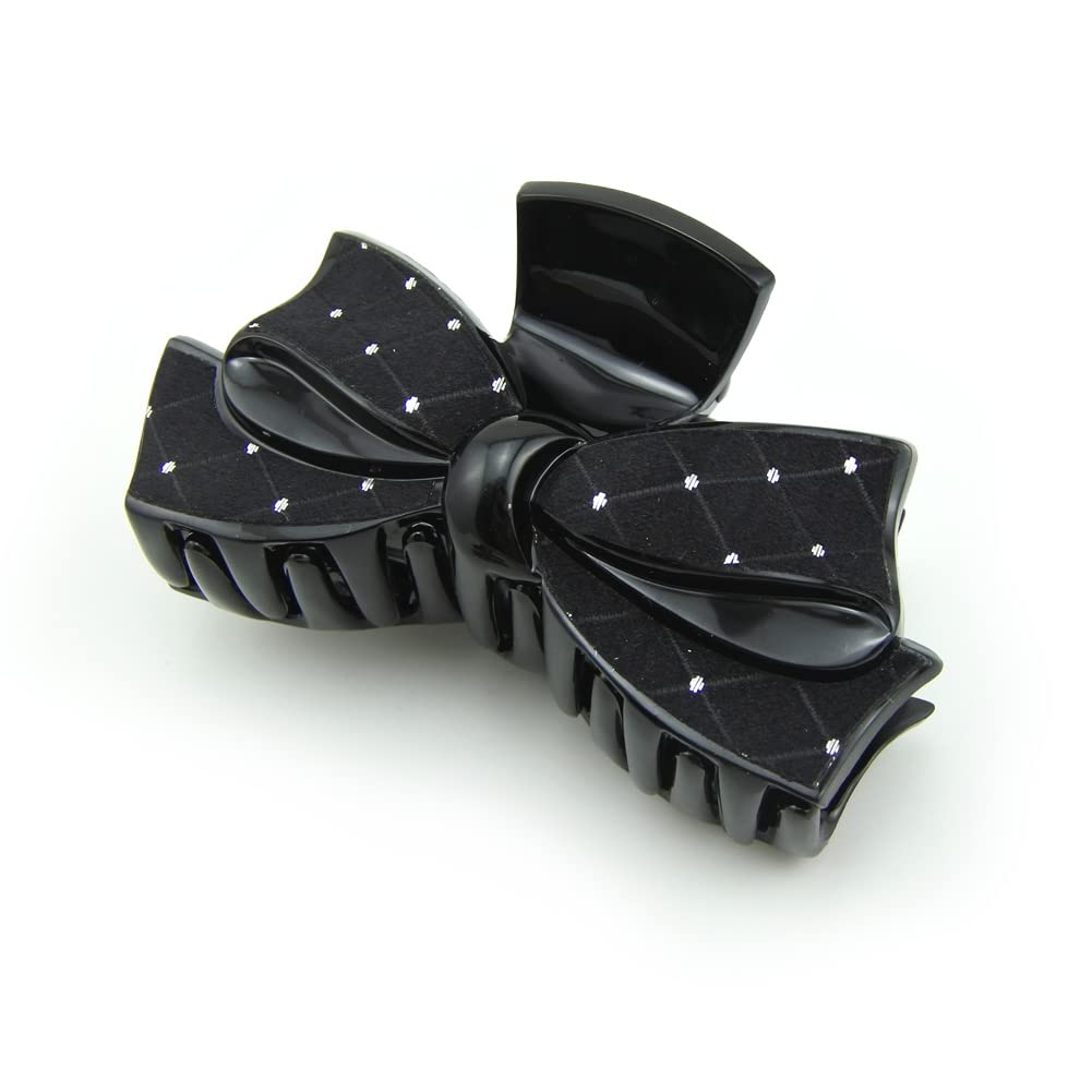 Meilliwish Beautiful Lady Hair Claw Clip 1 PCS(D91)(AllBlack)
