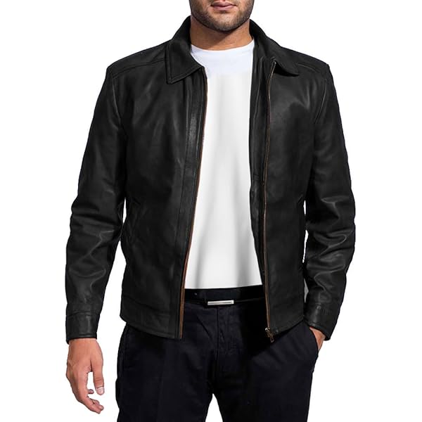 Isaac & David Chicago Mens Leather Jacket - Real Lambskin Classic