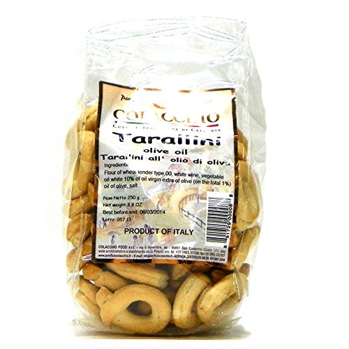 Panificio Colacchio Tarallini with Olive Oil, 8.8 oz (Pack of 2)