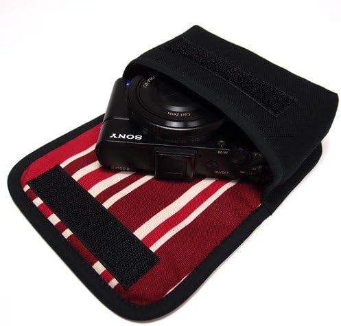 suono Sony Cyber-shot DSC-RX100M5/M4/M3 case (black/Bordeaux stripe) - hand-made