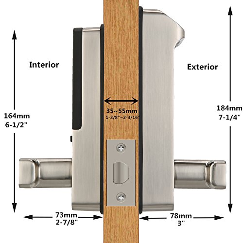 HARFO HL90S Fingerprint Touchscreen Keyless Door Lock with OLED Display, 2019 Upgrade (Satin Silver) - Thumbnail 2