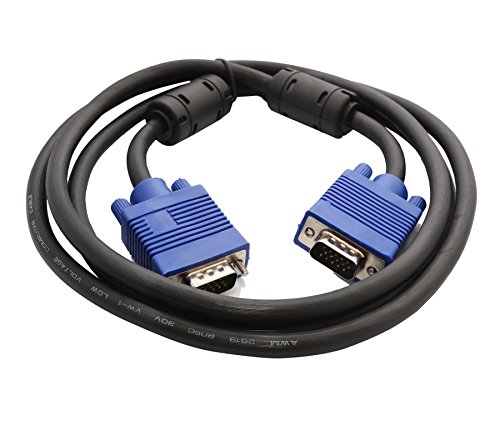 Syba Connectland CL-CAB32002 Ferrite Cores Nickel Plated VGA HD15 Male to Male Cable (6 Feet)