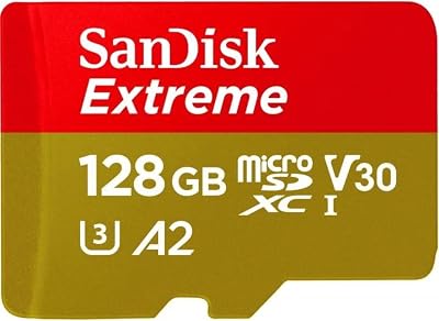 SanDisk Extreme microSD UHS I Card 128GB 4K Video 190MB/s Read 90MB/s Write