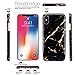 iPhone X Case, JAHOLAN Black Gold Marble Design Clear Bumper Glossy TPU Soft Rubber Silicone Cover Phone Case for Apple iPhone X (2017 Release)