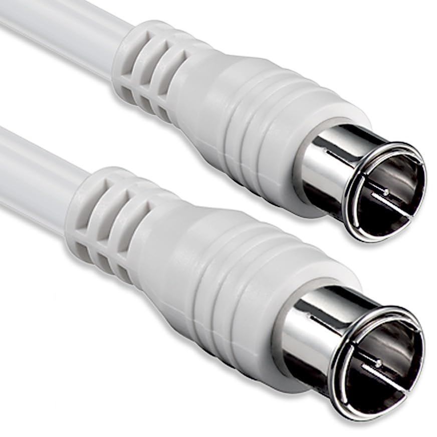1aTTack Coaxial Connection Cable Antenna Cable Sat Cable F-Connector Coaxial Male to Coaxial Female Double-Shielded / Triple Shielded / Quadruple Shielded / 75 db / 85 db / 100 db / 110 db / 120 db / 125 db SAT weiß Quick 85db 2,5 Meter