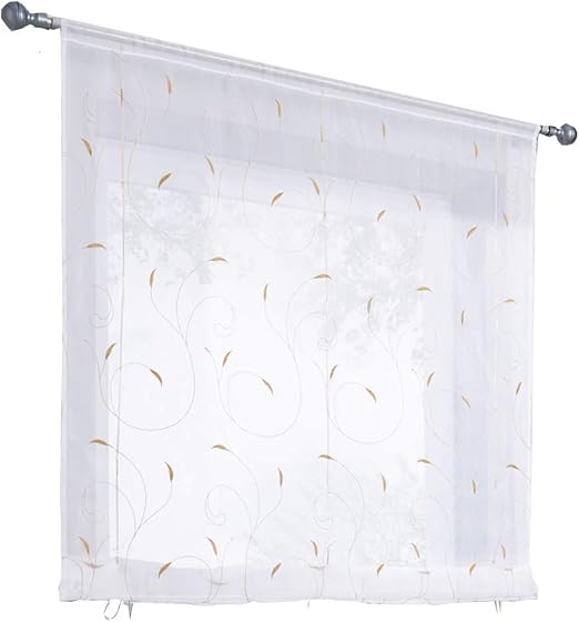 Amazon Com Homeyho Liftable Sheer Curtain With Embrodery Rod