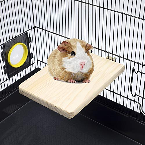 Genubi Pet Natural Wood Stand Platform Hamster Chinchilla Springboard Wooden Small Animal Platform for Cage