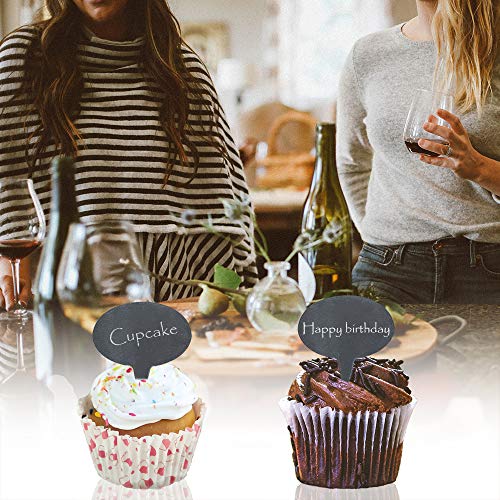 Set of 12, Wood Handle Cheese Knives with Cheese Markers and Soapstone Chalks, findTop 4 Pieces Cheese Slicer Cheese Cutter, 6 Pieces Natural Slate Cheese Labels, 2 Pieces Soapstone Chalks