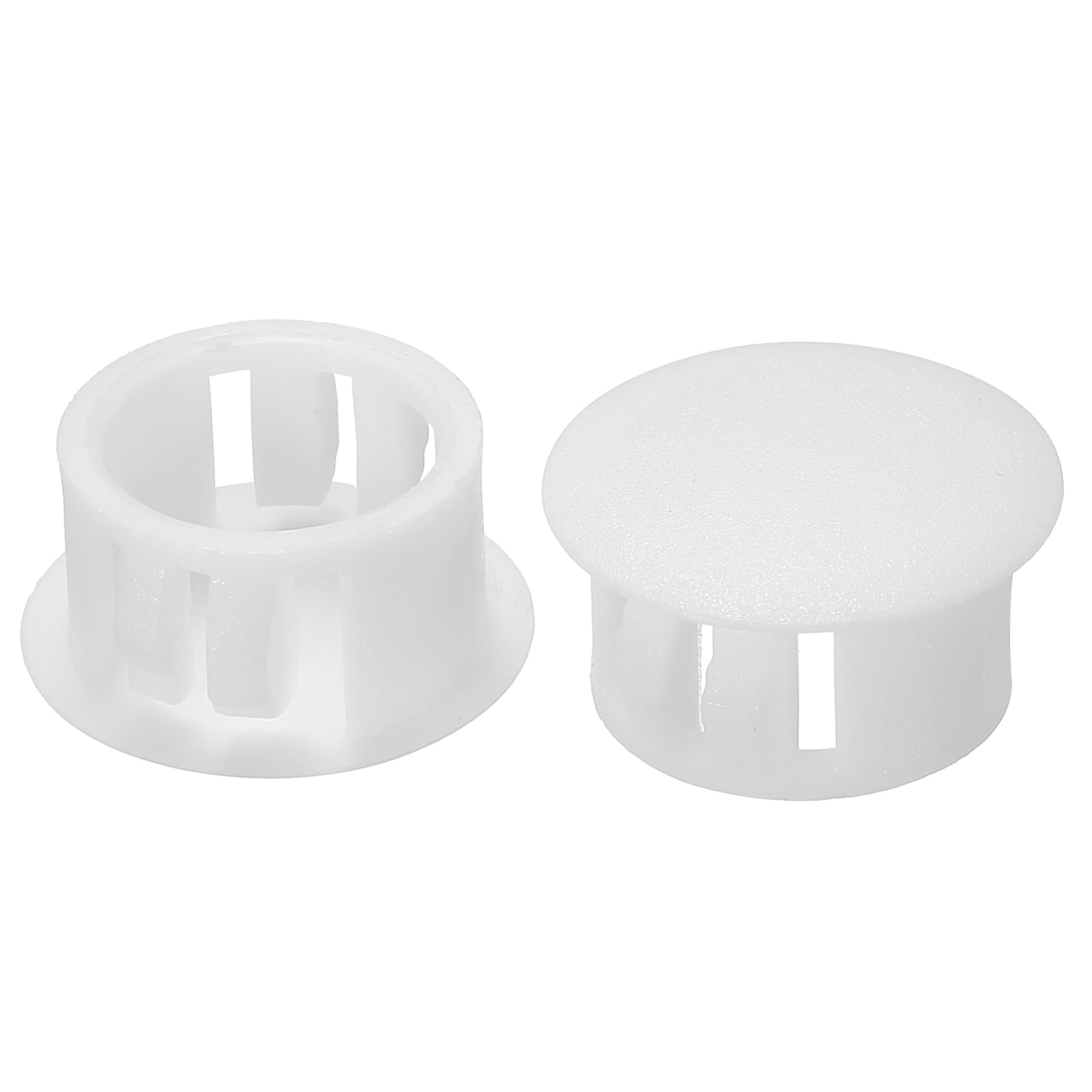PATIKIL Hole Plugs Plastic, 100 Pcs 16mm(5/8") Screw Bumper Hole Plug Flush Snap Type Round Hole Cover Caps for Round Holes Cabinet Furniture Kitchen, White