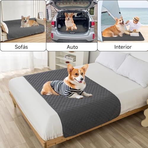 Kammoy Funda Impermeable para Cama, Mascotas, tapete para Gato, tapete Entrenador para Perro, Antideslizante, para sofá, Silla, Cama, Protector de Muebles (67 * 78 Inch)