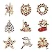Maggie 9 PCS/Pack Rhinestone Crystal Christmas Brooch Pin Set for Christmas Decorations Ornaments Gifts