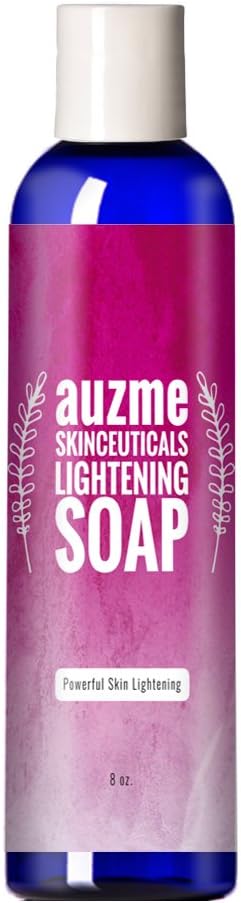 Skin Lightening Soap 8 oz Auzme Natural Skin Whitening Soap Skin Bleaching Soap With Kojic Acid + Alpha Arbutin for Tone Bleaching Skin - Remove Freckles, Fade Age Spots, Acne Scars, Sun Spots