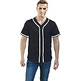 Mowbeat Men Baseball Jersey Button Striped T Shirts Sports Uniform Jersey Active Short Sleeve Tee Team Clothing