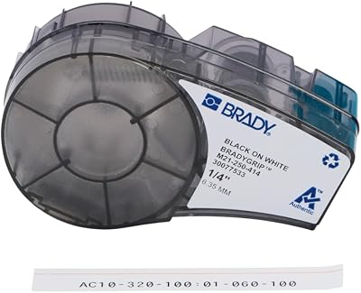 Brady BradyGrip M210/M211 Print-on Hook Material 6.35mm x 6.40m Black on White