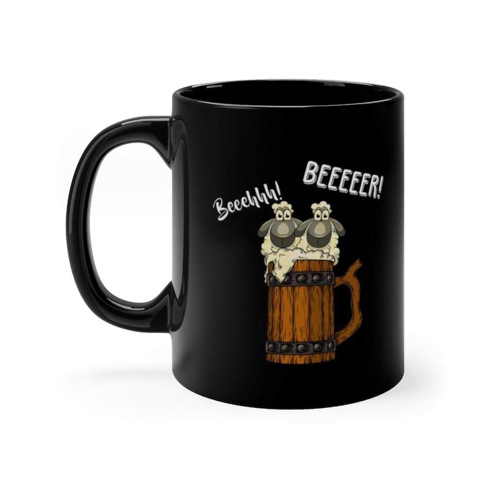 Beer Beer I'm A Sheep Funny Beer Mug 11 Oz Black Ceramic