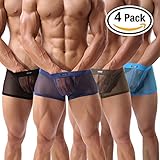 Men's Underwear Sexy Mesh Breathable Boxer Briefs Low Rise Cool Boxers Pack Set