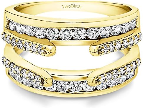 TwoBirch 0.5 Ct. Combination Cathedral and Classic Ring Guard with Diamonds (G,I2) in 10k Gold