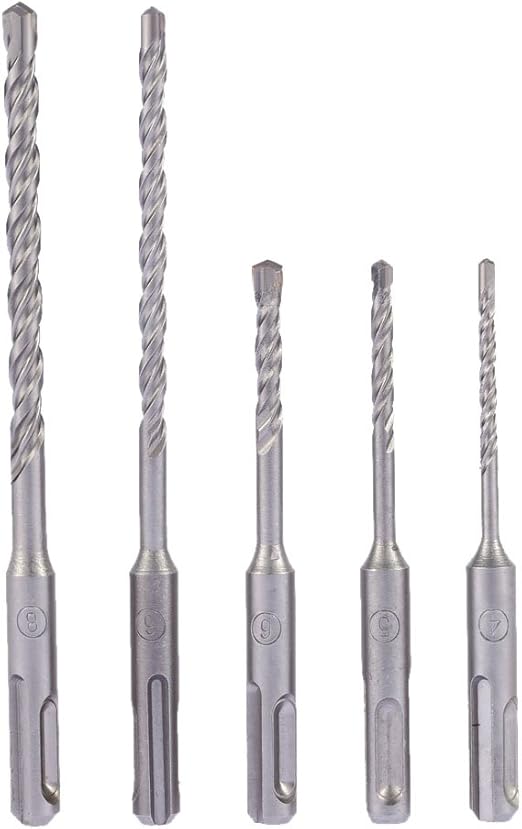 Roeam 5pcs Set Forets Metaux Forets Sds Ciment De Poincon De Perceuse A Perceuse A Deux Fentes De Mur Diametre 160mm 110m Longueur 4 5 6 8 Mm Amazon Fr Bricolage