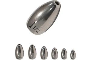 Reaction Tackle Tungsten Flipping Weights for Bass Fishing - Sinkers for Punching Through Heavy Cover- Fresh and Saltwater - Used for Texas and Carolina Rigs - Size Stamped on All Weights