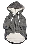 Ellie Dog Wear Zip Up Adventure Charcoal Grey Dog Hoodie with Hook & Loop Pockets and Adjustable Drawstring Hood - XXS to XXL Available - Comfortable & Versatile Premium Dog Hoodies (XL)