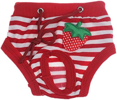 Big Promotion! Puppy Clothes WEUIE New Cute Female Pet Dog Physiological Menstrual Hygiene Pants Estrus (M, Red)