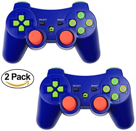 PS3 Controller Wireless Bluetooth Six Axis Dualshock Game Controller Sony Playstation 3 PS3 (Blue)
