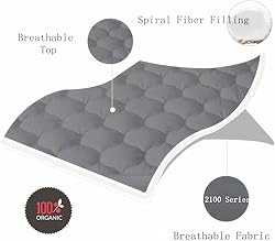 JURLYNE Mattress Pad Queen Size, Quilted Fitted