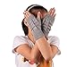 Knitted Fringe Warm Gloves,Morecome Women Girl Diamond knitted gloves (Grey)