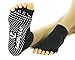 GoGIRL! GEAR Yoga Socks Toeless with Non Slip Grips Pilates Barre for Women Comfy Cozy (Cotton, 2pr, Black)