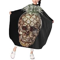 Children Barber Cape for Kid Haircut Umbrella Hair Catcher Kids Hair Styling Cutting Cape Apron Pineapple Skull