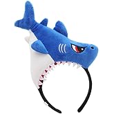 Plush Animal Ears Headband Horns Headband, Halloween Christmas Festival Theme Party Animal Cosplay Blue for 15 Years and Older