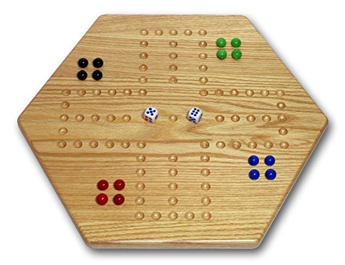 Solid Oak Double-sided 16 Aggravation (Wahoo) Board Game Set by AmishToyBox.com
