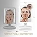 Lavany LED Illuminated Cosmetic Mirror, Lighted Makeup Mirror with 10x Magnification Vanity Mirror, Bright & Dimmable Natural Light, 180° Rotation, Battery or USB Powered