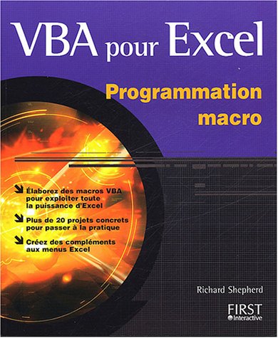 VBA pour Excel programmation macro by Richard Shepherd Richard Shepherd (Paperback)