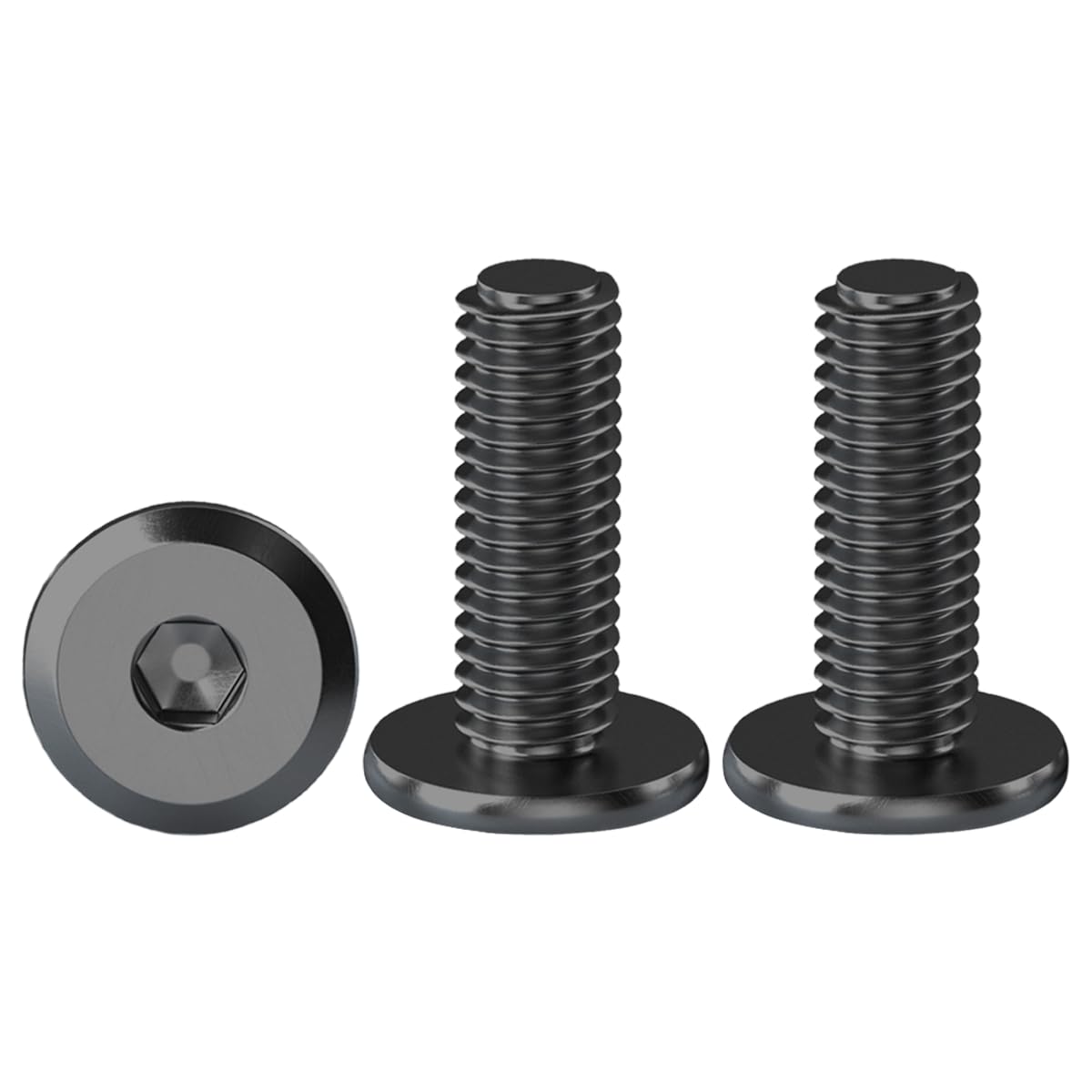 Drenky Black Furniture Hex Bolts 304 Stainless Steel Hex Head Bolts 20 Pack M6 X 20mm Machine Screws M6 Hexagon Furniture Bolts For Bed & Wood Furniture, Fully Thread — image 1