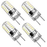 G8 LED Bulb Dimmable Kakanuo 2 Watt Daylight White 6000K G8 Bi-Pin Base AC 110-130V 40X3014SMD for Under Counter Kitchen Lighting (Pack of 4)