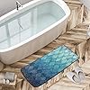 Mermaid Bath Runner Rug Ocean Blue Fish Scales Non Slip Area Mat Rugs for Bathroom Kitchen Indoor Carpet Doormat Floor… 5114Zv22hUL