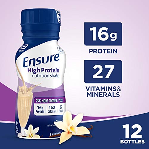 Ensure High Protein Nutrition Shake with 16 Grams of High-Quality Protein Meal Replacement Shakes, Low Fat/Vanilla, 8 Fluid Ounce (Pack of 12) Ensure High Protein Nutrition Shake with 16 Grams of High-Quality Protein Meal Replacement Shakes, Low Fat/Vanilla, 8 Fluid Ounce (Pack of 12)