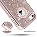 iPhone SE Case, iPhone 5S Case, iPhone 5 Case, Anuck 3 in 1 Hybrid Shockproof Protective Case for Girls Cute Bling Sparkly Glitter Heavy Duty Armor Defender Cover for Apple iPhone 5/5S/SE - Rose Gold