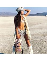 MineSign - Juego de collar y arnés para mujer con cadena de cristal