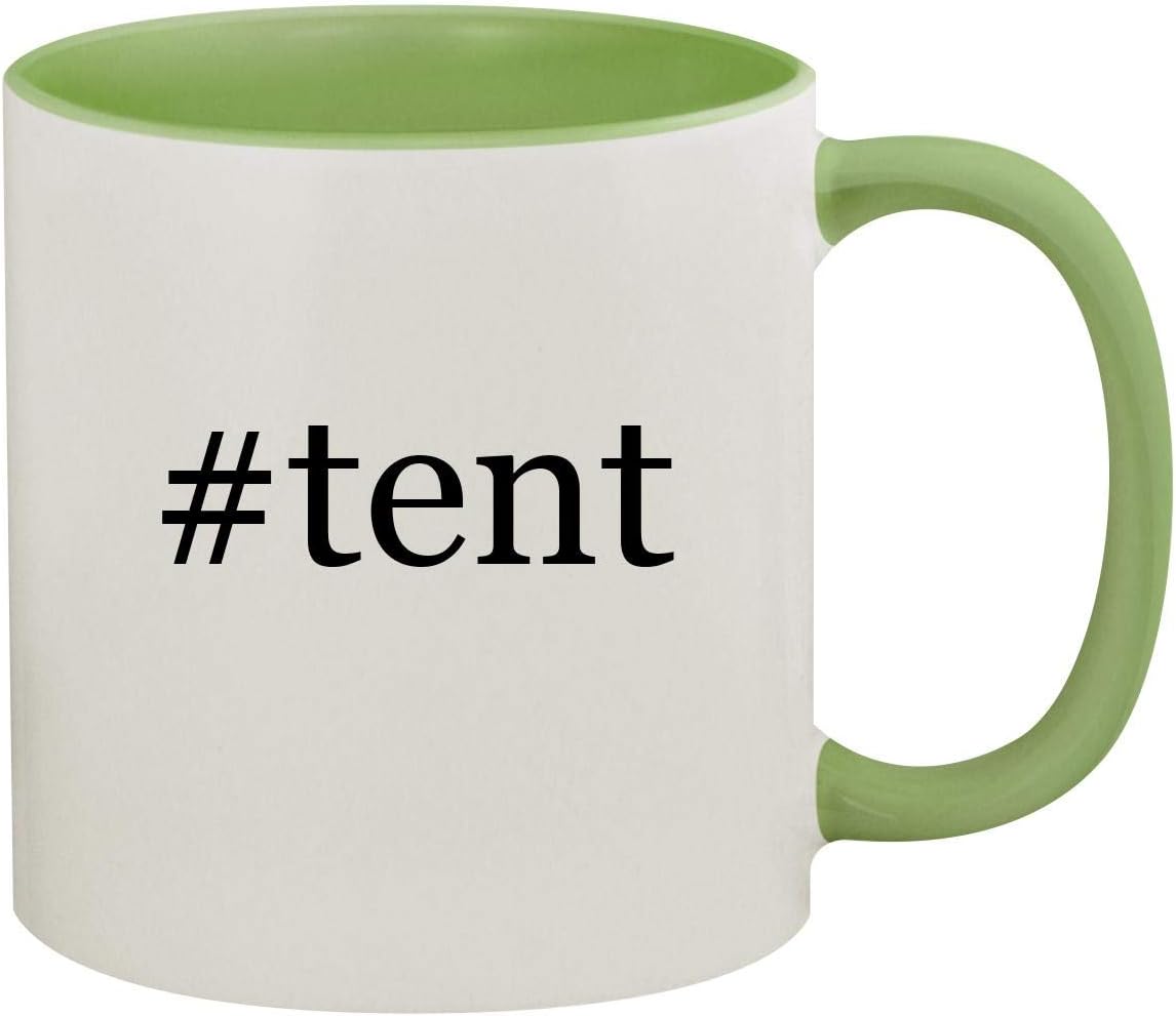 #tent - 11oz Hashtag Ceramic Colored Inside & Handle Coffee Mug, Light Green
