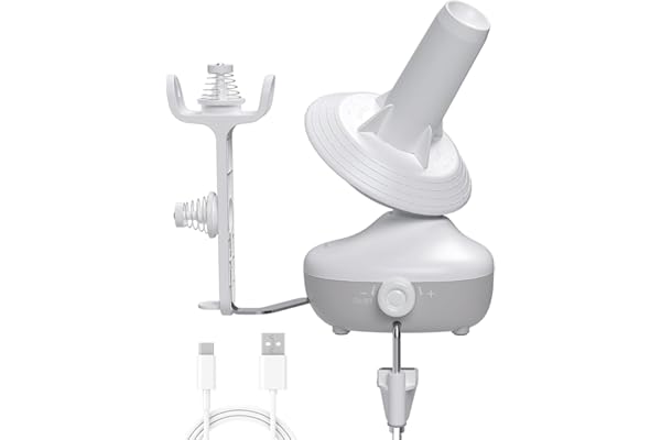 Etcokei Yarn Winder, Electric Yarn Ball Winder for Crocheting, Compact Yarn Cake Winder with Strong Tension Stepless Speed, Automatic Yarn Spinner Wool Winder, Ideal Helper for Knitting Lovers(White)