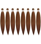Pre-stretched Braiding Hair Brown 24"-8 packs/lot Hot Water Setting Synthetic Fiber Crochet Braid...
