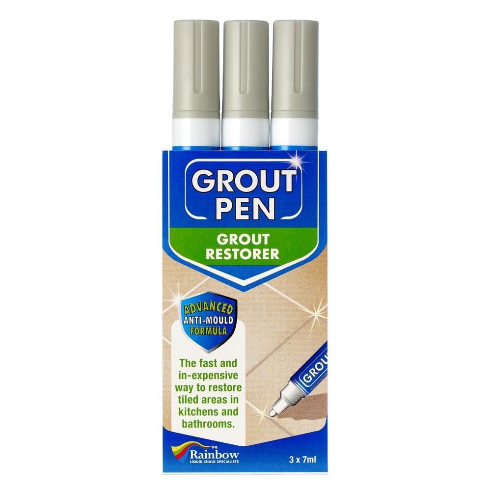 3 X LIGHT GREY Grout Pens for Restoring Tile Grout